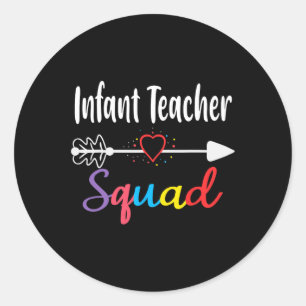 Säugling Teacher Squad Spaß zurück zum Schullehrer Runder Aufkleber
