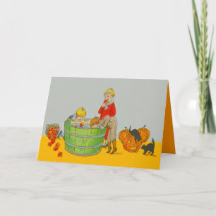Säuglinge, die für Äpfel Jack O' Lantern Bobeln Karte