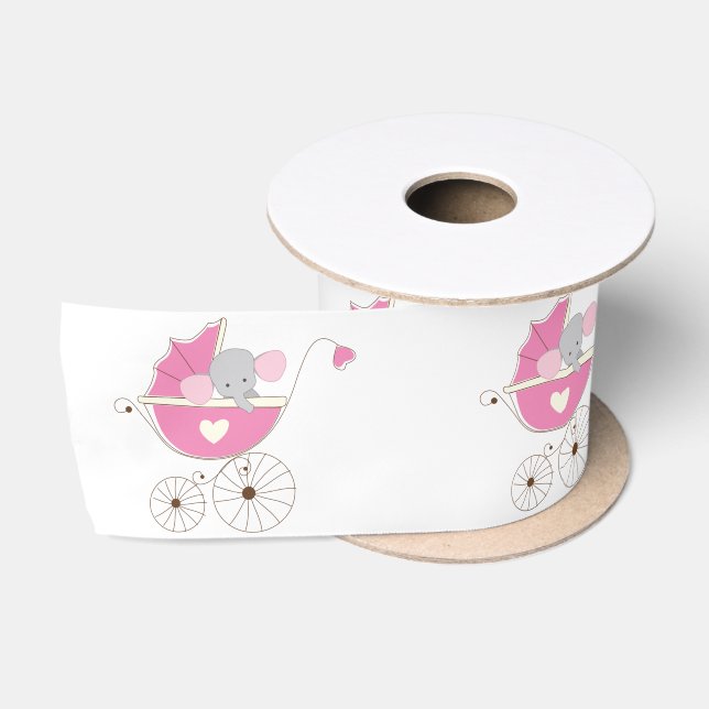 Säuglings-Baby-Mädchen-rosa Elefant Satinband (Spule)