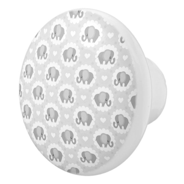Säuglings-Baby-neutrales Elefant-Duschen-Geschenk Keramikknauf (Rechts)