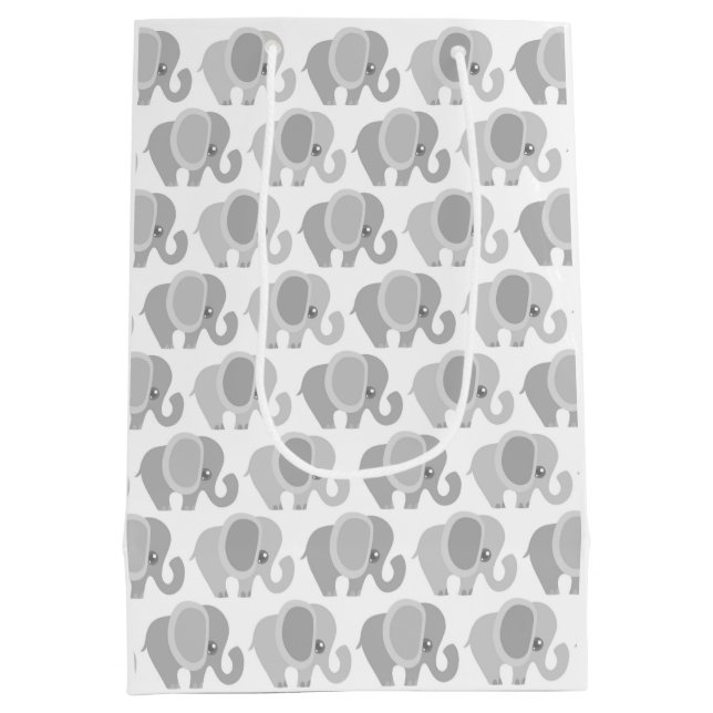 Säuglings-Baby-neutrales graues Mittlere Geschenktüte (Rückseite)