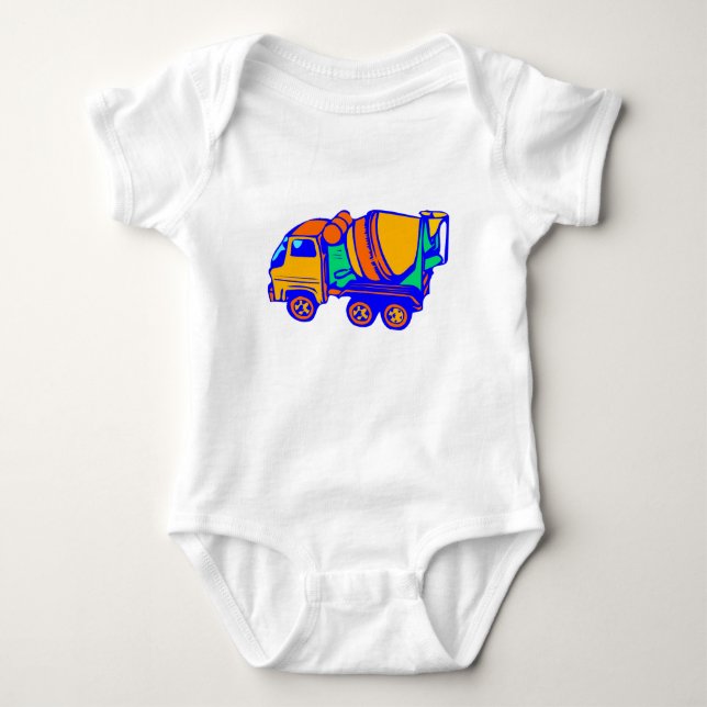 SÄUGLINGS-STRAMPLER-ZEMENT-LKW BABY STRAMPLER (Vorderseite)