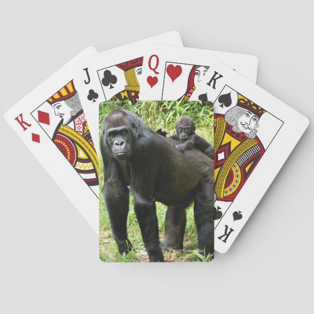 Säuglings-Tiefland-Gorilla auf der Rückseite der Spielkarten (Rückseite)