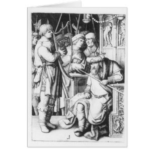 Saul, der zu David-Spiel die Harfe hört