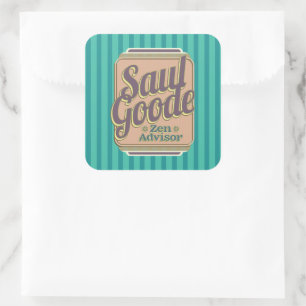 Saul Goode Zen Advisor Aqua Stripes BG Quadratischer Aufkleber