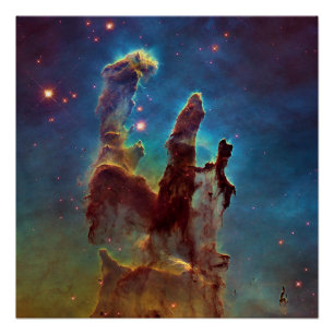 Säulen der Schöpfung Adlernebel Abstrakter Kosmos Poster