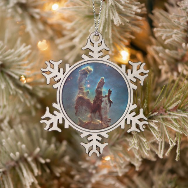 Säulen der Schöpfung, Adlernebel Hubble Space Schneeflocken Zinn-Ornament (Baum)