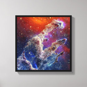 Säulen der Schöpfung NIRCam und MIRI Composite Leinwanddruck