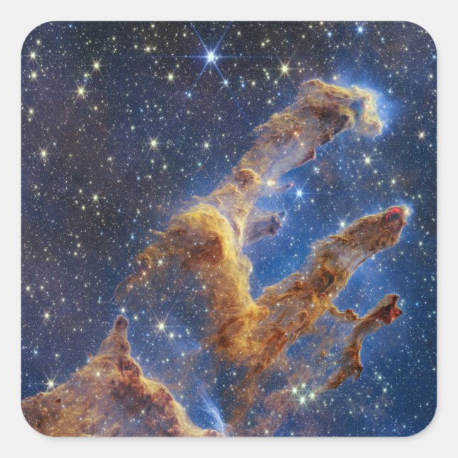 Säulen der Schöpfung sehen aus wie T-Rex Quadratischer Aufkleber (Vorderseite)