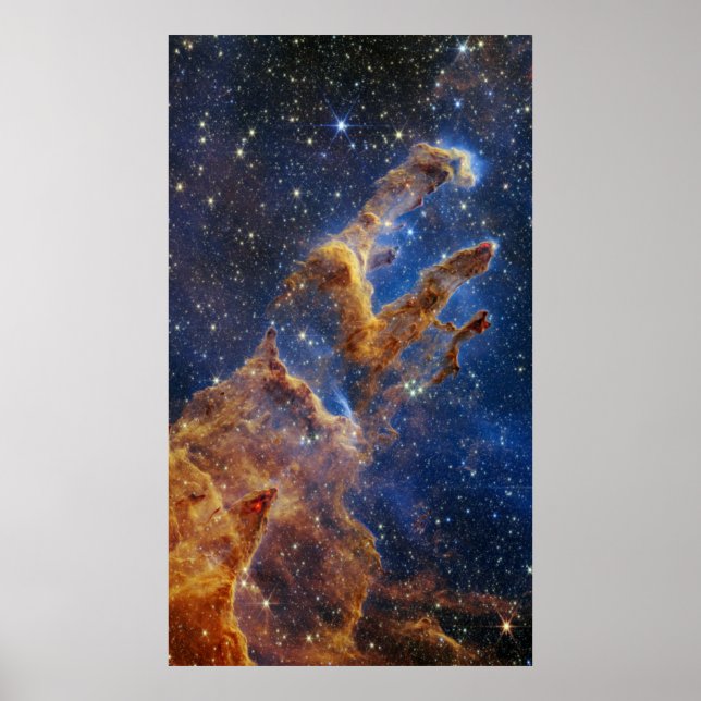 Säulen des Schöpfungsadlernebels Webb Teleskop Poster (Vorne)