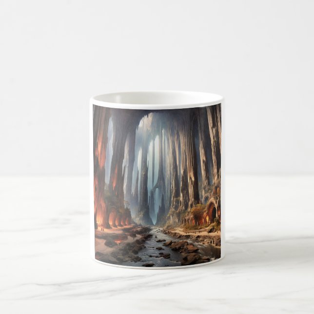 Säulen und Menschen Kaffeetasse (Mittel)