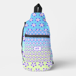 Säulenbeutel Blau und Gelb Crossbody Bag