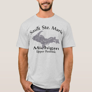 Sault Ste Marie Michigan Carte Design T-shirt