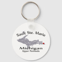 Sault Ste Marie Michigan Herzkarte Design Schlüsse