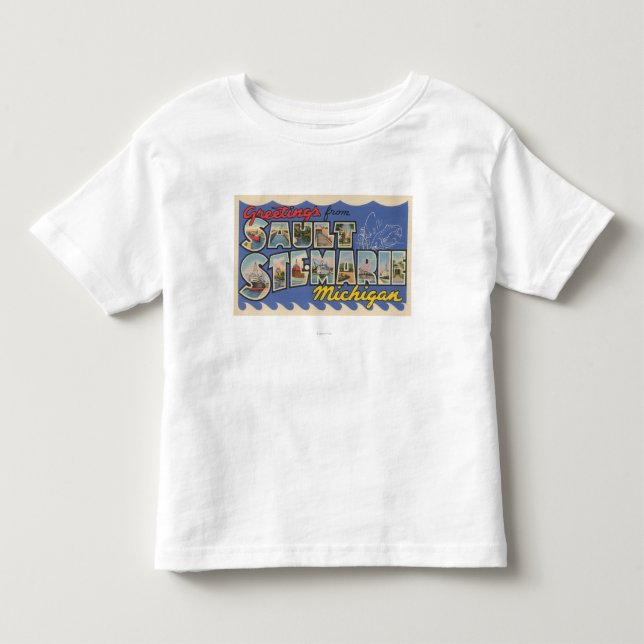 Sault Suite. Marie, Michigan - großer Buchstabe Kleinkind T-shirt (Vorderseite)