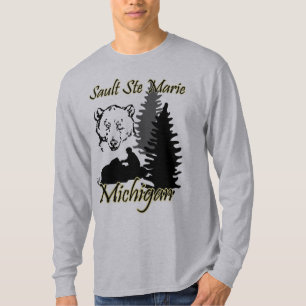 Sault Suite Marie Michigan Snowmobile-Bärn-Grau T-Shirt