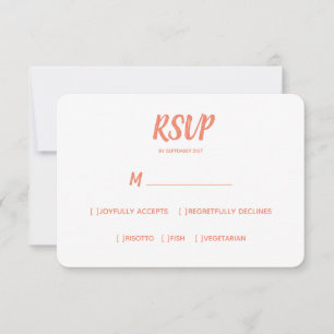 Saumon couleur minimal   Mariage RSVP Meal Choice