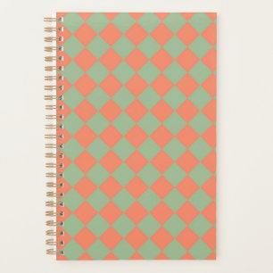 Saumon vert olive rose Checker Motif diamant