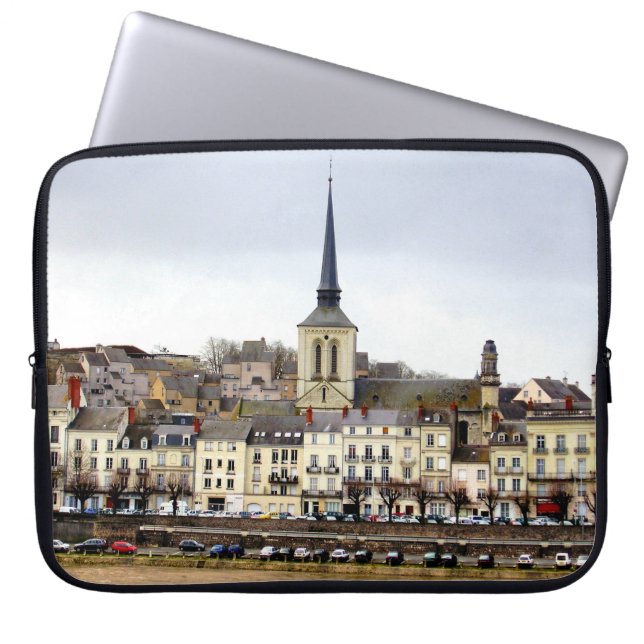 Saumur River Bank Scene Laptop Sleeve (Vorderseite)