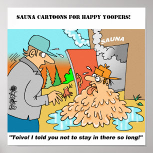 Sauna-Cartoon-Plakate, die Toivo u. Eino Poster