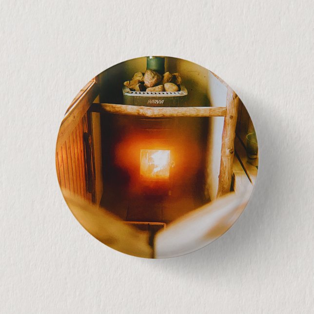 Sauna Hygge Abend Button (Vorderseite)