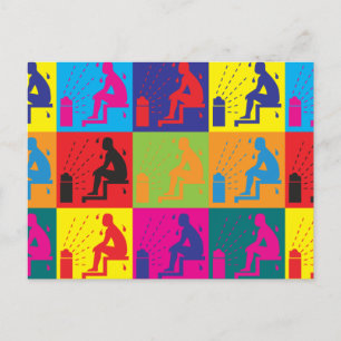 Sauna Pop Art Postkarte