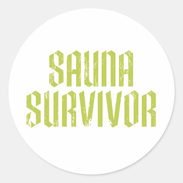 Sauna Survivor 03 Runder Aufkleber (Vorderseite)