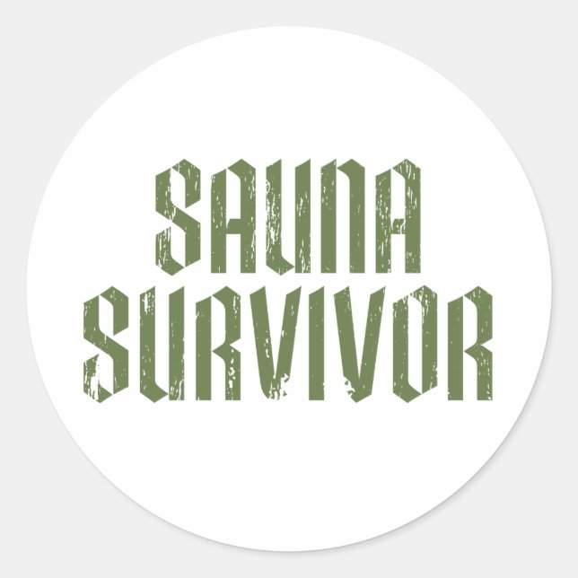Sauna Survivor 05 Runder Aufkleber (Vorderseite)