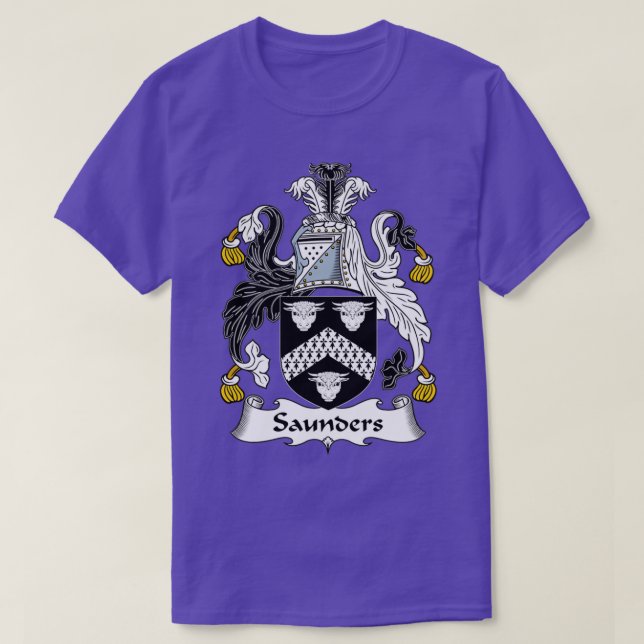 Saunders Coat of Arms Familienwappen T-Shirt (Design vorne)