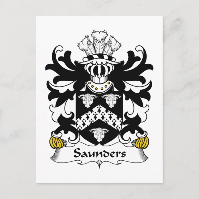 Saunders Familienwappen Postkarte (Vorderseite)