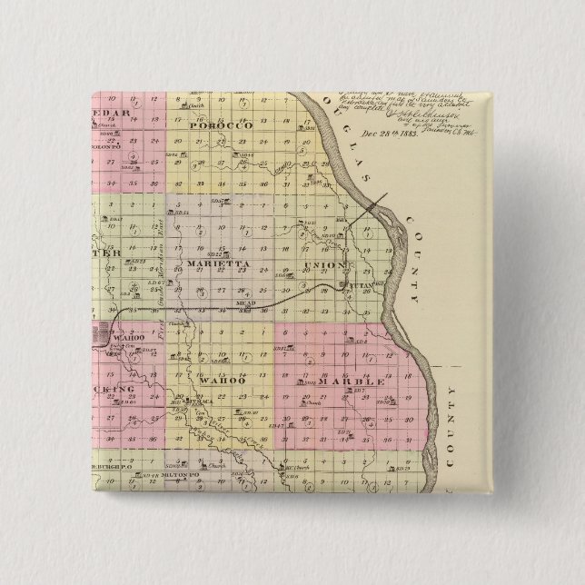 Saunders Landkreis, Nebraska Button (Vorderseite)