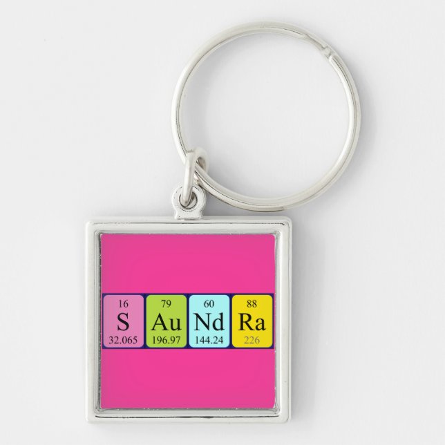 Saundra Periodenname Schlüsselring Schlüsselanhänger (Vorne)