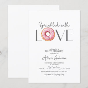 Saupoudré d'Amour Baby shower rose Invitation