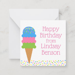 Saupoudrer Ice Cream Cone Cartes Cadeaux Personnal