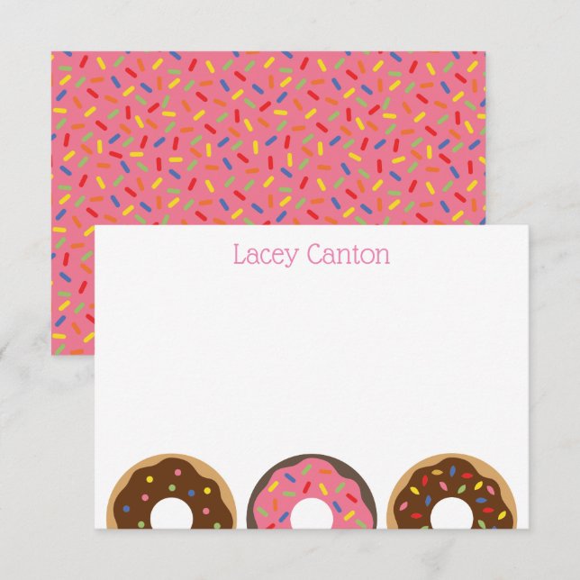 Saupoudrer les beignets Cartes de notes personnali (Devant / Derrière)