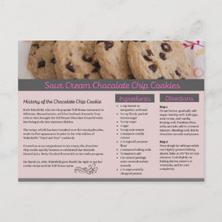 Saure Creme Chocolate Chip Cookies Postkarte