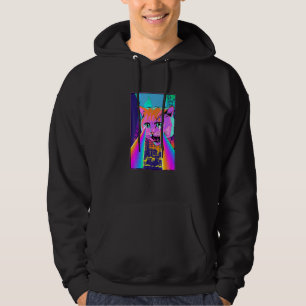 Säure Pixie Laser Cat in der City psychedelisch Hoodie