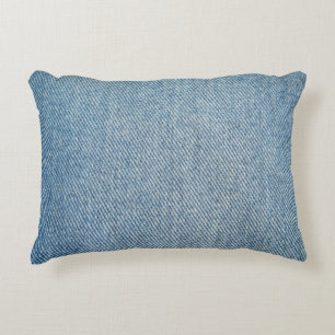 Säure waschen blaue Jeans, Denim Textur. Dekokissen