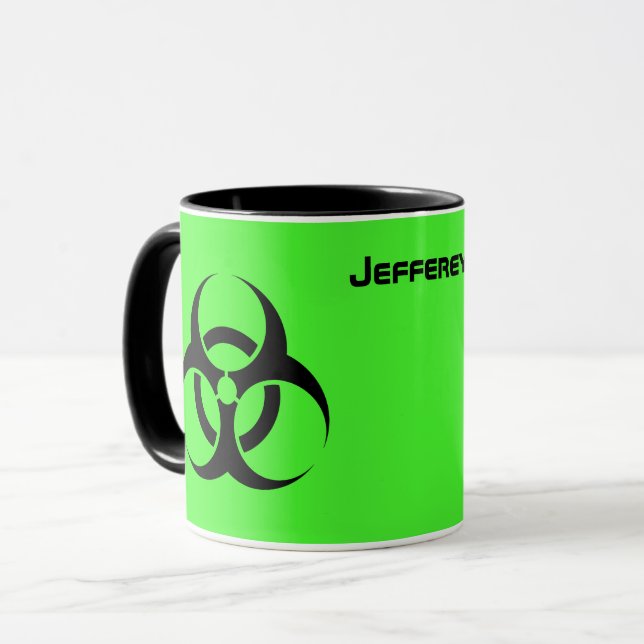 Säuregrüne Biogefährdung Geschenk Kaffee Cup Tasse (Vorderseite Links)