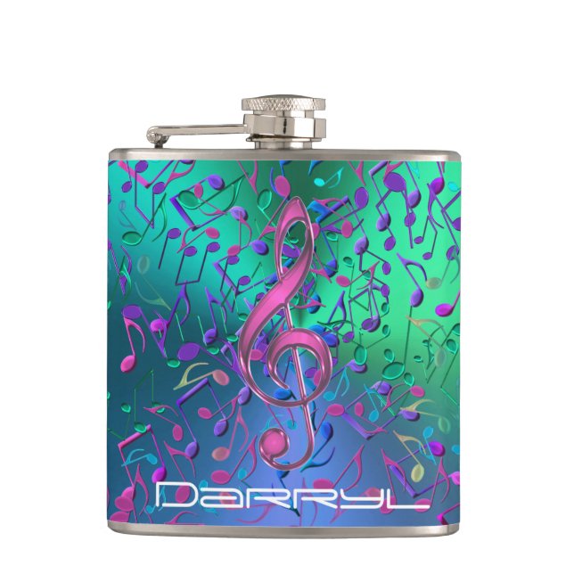 Saurer Jazz-psychedelische Musik-Flasche Flachmann (Vorderseite)