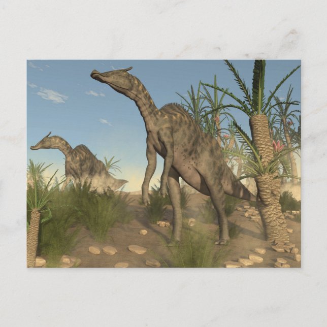 Saurolophus-Dinosaurier - 3D-Darstellung Postkarte (Vorderseite)