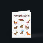 Sausage Hund Weihnachtskarte Feiertagskarte<br><div class="desc">Santa's Pack of Sausage Sledders sind hier, um Ihnen und Ihren Verwandten zu Weihnachten Freude zu vermitteln. Wenn Sie einen Wursthund, einen Hund oder einen guten Pub Liebe, dann ist dies die Karte für Sie</div>