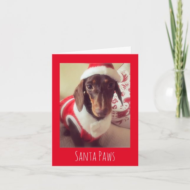 Sausage Hund Weihnachtskarte Feiertagskarte (Vorderseite)
