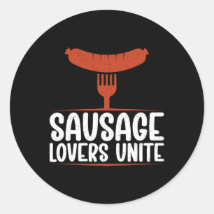 Sausage Lovers Grillen vereint Runder Aufkleber