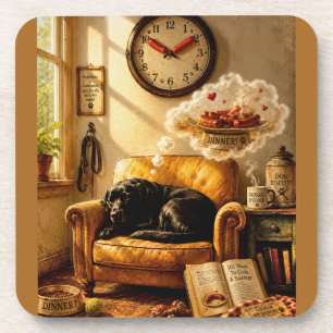 Sausage O’Clock Traumzeit – Surrealer Hundekunst Getränkeuntersetzer