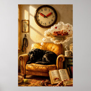 Sausage O’Clock Traumzeit – Surrealer Hundekunst Poster