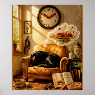Sausage O’Clock Traumzeit – Surrealer Hundekunst Poster