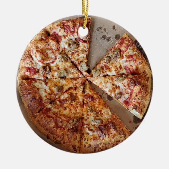Sausage Pizza Thick Crust Weihnachtsfest Keramik Ornament (Vorne)