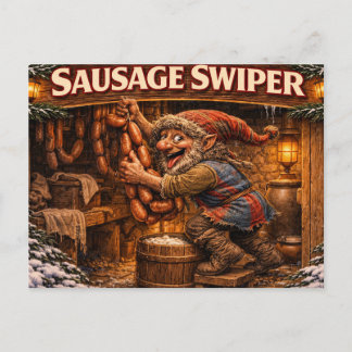 Sausage Swiper Yule Lad postcard Postkarte