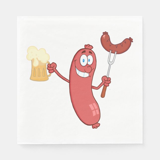 Sausages And Beer Serviette (Vorderseite)